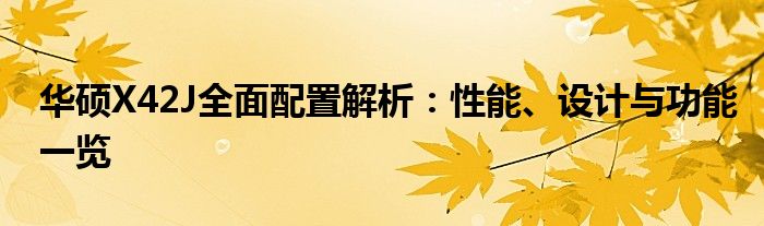 华硕X42J全面配置解析：性能、设计与功能一览