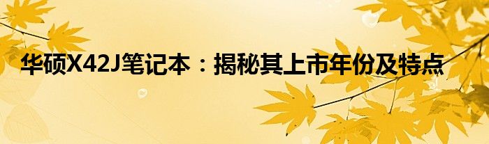 华硕X42J笔记本：揭秘其上市年份及特点