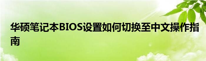 华硕笔记本BIOS设置如何切换至中文操作指南