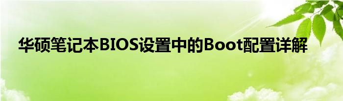 华硕笔记本BIOS设置中的Boot配置详解