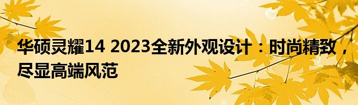 华硕灵耀14 2023全新外观设计：时尚精致，尽显高端风范