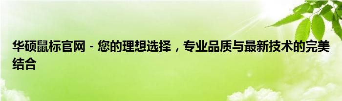 华硕鼠标官网 - 您的理想选择，专业品质与最新技术的完美结合