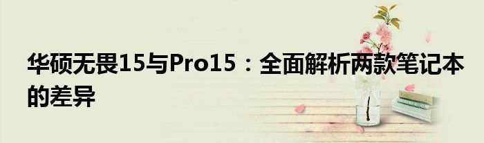 华硕无畏15与Pro15：全面解析两款笔记本的差异