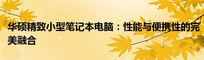 华硕精致小型笔记本电脑：性能与便携性的完美融合